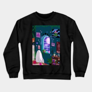 Ghosty with a witchy room Crewneck Sweatshirt